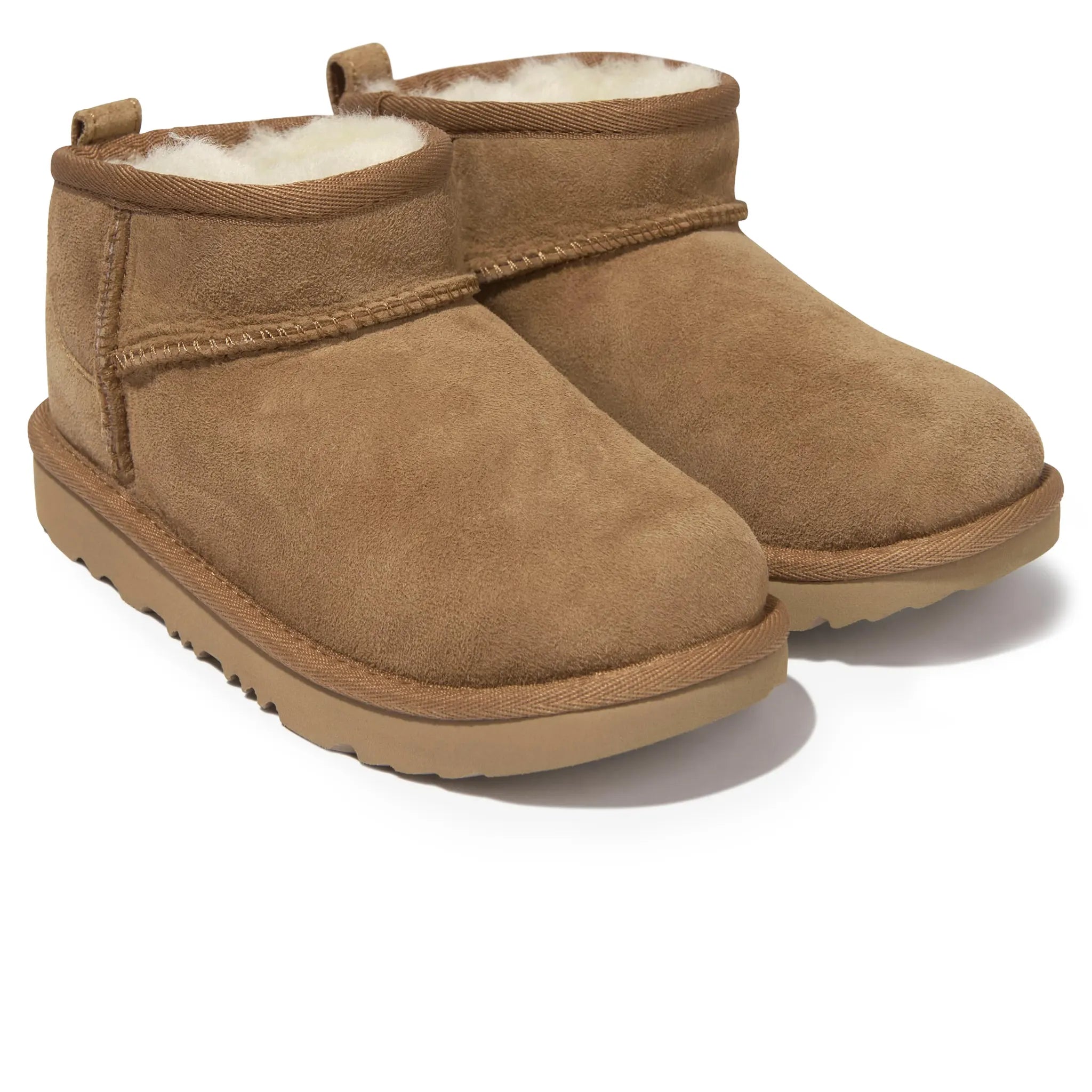 Front Side View of UGG Classic Ultra Mini Kids Brown Boots UGGA2015101211